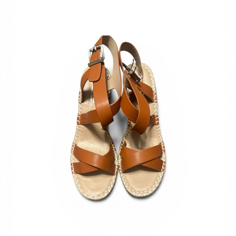 Charles by Charles David Women’s Tan Leather Crisscross Slingback Sandals NIB